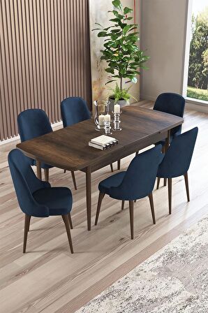 Rovena Armin Barok 80x132 Açılabilir Mdf Mutfak Masası Takımı 6 Adet Sandalye