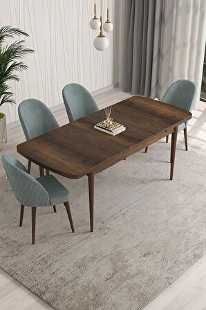 Rovena Arjeta Barok 80x132 Açılabilir Mdf Mutfak Masası Takımı 4 Adet Sandalye