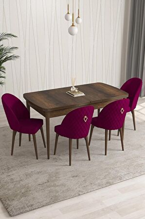 Rovena Arjeta Barok 80x132 Açılabilir Mdf Mutfak Masası Takımı 4 Adet Sandalye