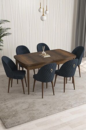Rovena Arjeta Barok 80x132 Açılabilir Mdf Mutfak Masası Takımı 6 Adet Sandalye