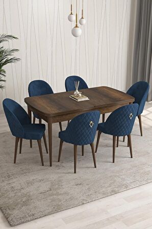 Rovena Arjeta Barok 80x132 Açılabilir Mdf Mutfak Masası Takımı 6 Adet Sandalye