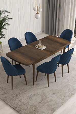 Rovena Arjeta Barok 80x132 Açılabilir Mdf Mutfak Masası Takımı 6 Adet Sandalye