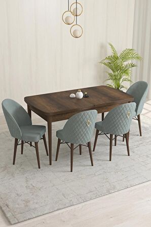 Rovena Marsilya Barok 80x132 Açılabilir Mdf Mutfak Masası Takımı 4 Adet Sandalye