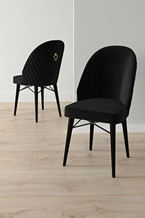 Rovena Marsilya Siyah Mermer 80x132 Açılabilir Mdf Mutfak Masası Takımı 6 Adet Sandalye