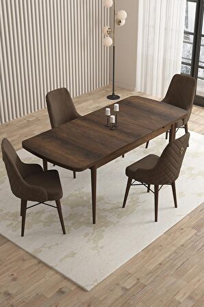 Rovena Flora Barok 80x132 Açılabilir Mdf Mutfak Masası Takımı 4 Adet Sandalye