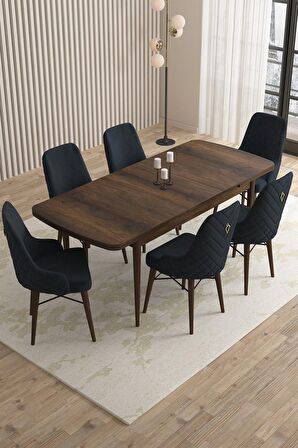 Rovena Flora Barok 80x132 Açılabilir Mdf Mutfak Masası Takımı 6 Adet Sandalye