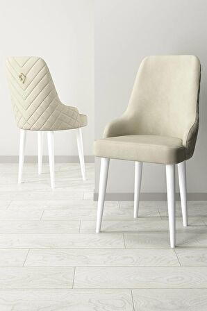 Rovena Eylül Beyaz 80x132 Açılabilir Mdf Mutfak Masası Takımı 6 Adet Sandalye