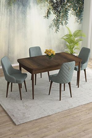 Rovena Eylül Barok 80x132 Açılabilir Mdf Mutfak Masası Takımı 4 Adet Sandalye