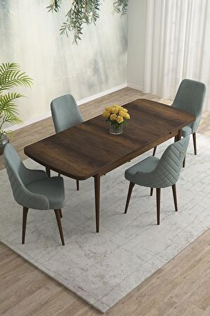 Rovena Eylül Barok 80x132 Açılabilir Mdf Mutfak Masası Takımı 4 Adet Sandalye