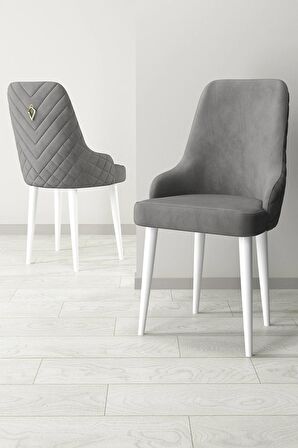 Rovena Eylül Beyaz Mermer 80x132 Açılabilir Mdf Mutfak Masası Takımı 4 Adet Sandalye