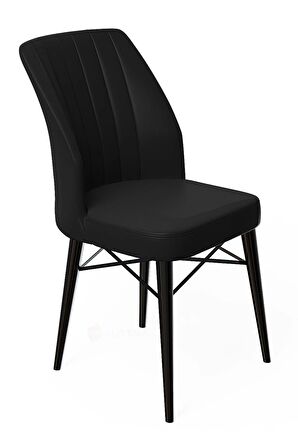 Rovena Arel Siyah Mermer 80x132 Açılabilir Mdf Mutfak Masası Takımı 6 Adet Sandalye