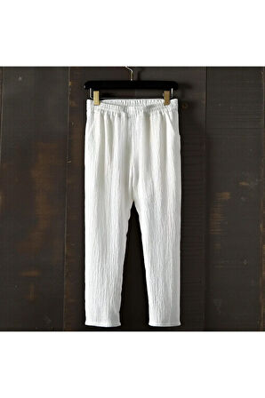 Alaçatı Stili Erkek Bürümcük Krinkıl Kumaş Yazlık Likralı Polo Yaka Tshirt ve Eşofman Takım kombini