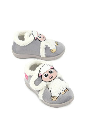 GezerKuzu Figürlü Kışlık Yumuşacık Ev Pandufu Gri