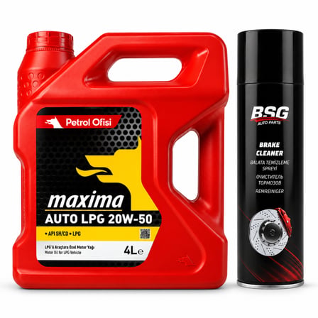 PETROL OFİSİ MAXIMA AUTO LPG 20W-50 4 Litre + Balata Spreyi 500 ml