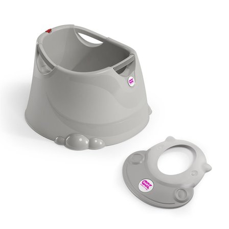 OKBaby Bebek Banyo Seti Opla Küvet + Hippo Duş Şapkası A.Gri