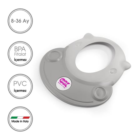 OKBaby Bebek Banyo Seti Onda Dijital Termometreli Çift Yönlü Küvet + Hippo Duş Şapkası A.Gri