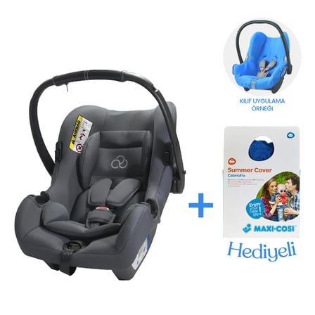 Connect TRN Bebek Oto Koltuğu Grey Grup 0+ | Maxi-CabrioFix Yazlık Havlu Kılıf Hediye