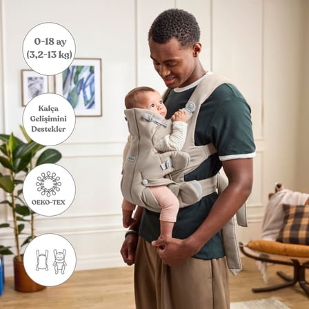 BabyBjörn 2’li Set Begin Ana Kucağı & Kanguru Hold Woven Sand Grey