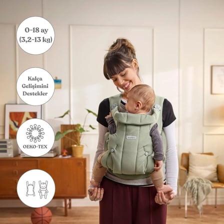BabyBjörn 2’li Set Begin Ana Kucağı & Kanguru Hold Woven Light Green