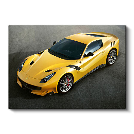 Sarı Ferrari F12 TDF Sport Premium Kanvas Tablo