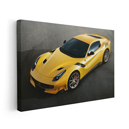 Sarı Ferrari F12 TDF Sport Premium Kanvas Tablo