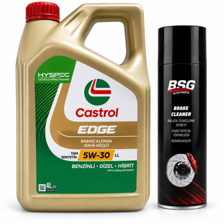 CASTROL EDGE MOTOR YAĞI 5W-30 4 Litre + Balata Spreyi 500 ml