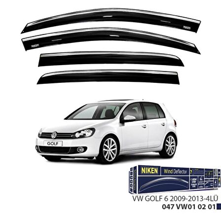 Volkswagen Golf 6 Niken Kromlu Cam Rüzgarlığı 4lü Set 2009 2013