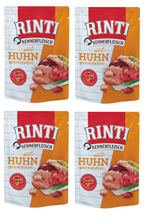 Rinti Pouch Tavuklu Köpek Yaş Mama 400 Gr. X 4 Adet