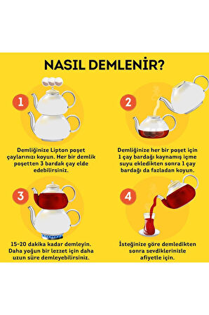 Lipton Doğu Karadeniz Demlik Poşet Çay 100'lü X 3 Adet