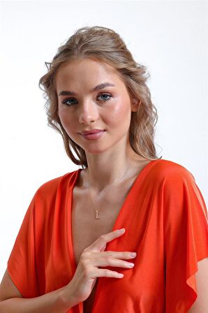 Altın Sade L Harfi Kolye