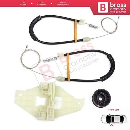 Citroen C Elysee Peugeot 301 için Ön Sol Cam Kriko Set 9674412480