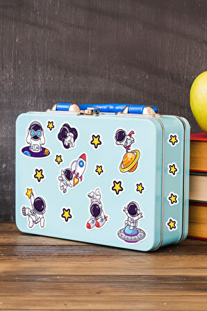 254 Adet Uzay Temalı Sticker Seti - Kalem Suluk Defter Cam Masa Laptop Tablet Sticker Suya Dayanıklı