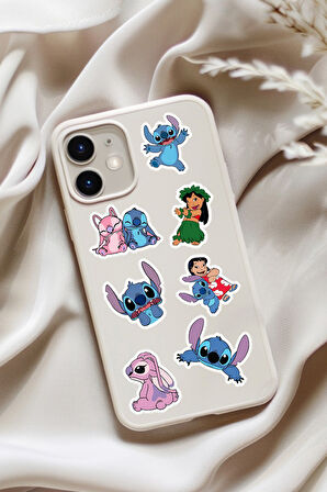 127 Adet Stitc Temalı Sticker Seti - Kalem Suluk Defter Cam Masa Laptop Tablet Sticker Suya Dayanıklı
