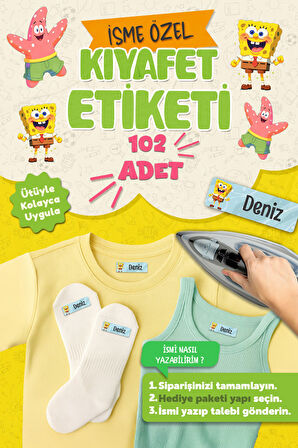 Kıyafet Etiketi - Okul Kıyafetlerine Kişiye Özel 30 Saniyede Kolay Uygulama Yıkanabilir Sünger Dob