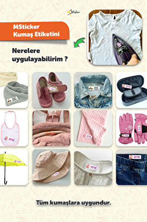 Kıyafet Etiketi - Okul Kıyafetlerine Kişiye Özel 30 Saniyede Kolay Uygulama Yıkanabilir - Elisa