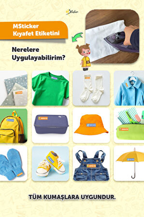 Kıyafet Etiketi - Okul Kıyafetlerine Kişiye Özel 30 Saniyede Kolay Uygulama Yıkanabilir - Kahramanl