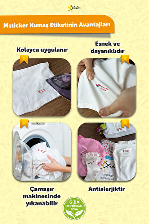 Kıyafet Etiketi - Okul Kıyafetlerine Kişiye Özel 30 Saniyede Kolay Uygulama Yıkanabilir - Kahramanl