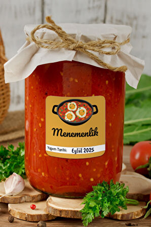 Domates Biber Salça Kavanoz Etiket Sos Etiketleri, Menemenlik Kahvaltılık Sos Etiket 4x4 88 Adet