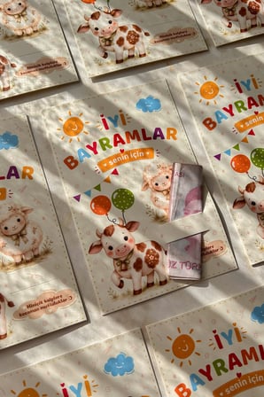Kurban Bayramı Harçlık Kartı 10’lu Set – Çocuklar İçin Bayramlık Para ve Hediye Kartı