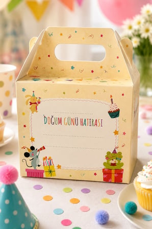 5'li Doğum Günü Hediye Kutusu Seti 10x13 cm | Çocuk Parti Kutusu | Şekerleme ve Hediyelik Kutu