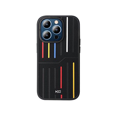 Gpack Apple iPhone 14 Pro Max Kılıf Renkli Çizgi Detaylı Roma HBC-221 Kapak