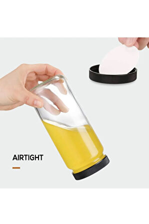 2 Adet 480ml ( 2 Pipet ,4 Kapak , 1 Fırça) Çelik Pipetli Cam Bardak Meyve Suyu Kavanoz