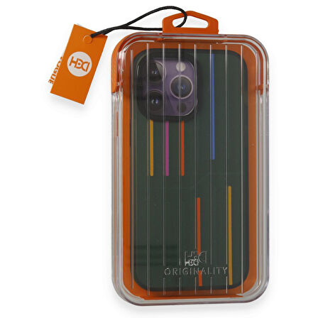 Gpack Apple iPhone 15 Pro Max Kılıf Renkli Çizgi Detaylı Roma HBC-221 Kapak