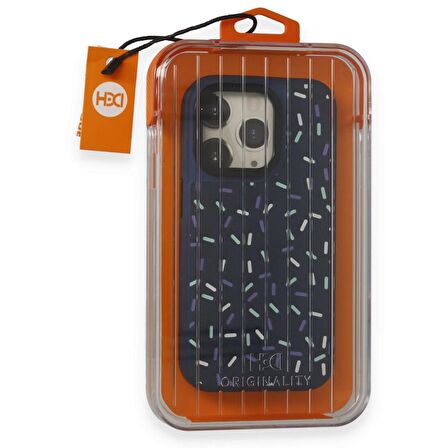 Gpack Apple iPhone 14 Pro Max Kılıf Renkli Kısa Çizgi Detaylı Bern HBC-222 Kapak