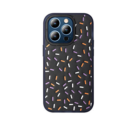 Gpack Apple iPhone 15 Pro Max Kılıf Renkli Kısa Çizgi Detaylı Bern HBC-222 Kapak