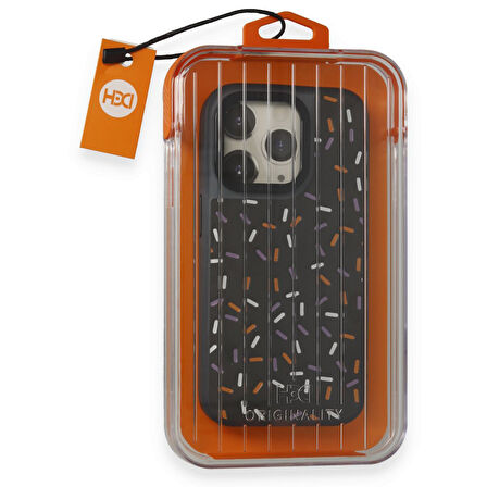 Gpack Apple iPhone 15 Pro Max Kılıf Renkli Kısa Çizgi Detaylı Bern HBC-222 Kapak