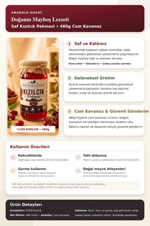 Doğal Kızılcık Pekmezi 480 ML – Mayhoş ve Meyvemsi Lezzet