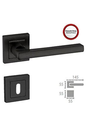 EUROPA MATSİYAH KAPI KOLU KARE ROZETLİ WC (TK)