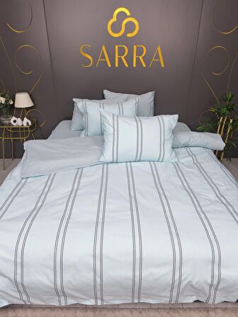 SARRA HOME NATURAL ÇİFT KİŞİLİK NEVRESİM TAKIMI - MAVİ