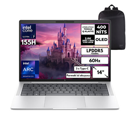 HP Elitebook 1040 G11 Ultra 7-155H 16-GBLPDDR5 2 TBSSD 14" 2.8K OLED Windows 11 Pro + HMF Sırt Çantası 9G0J5ETHMF2